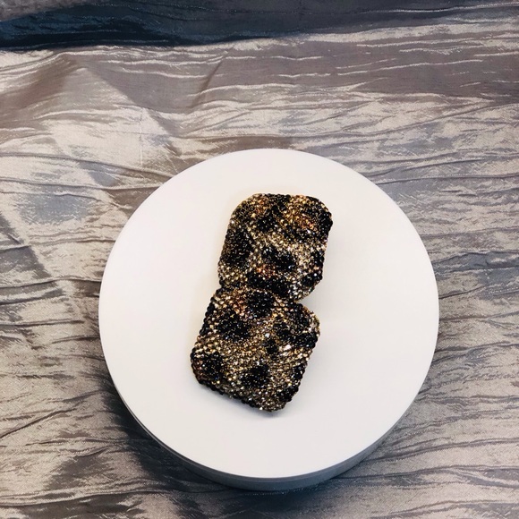 Leopard Print Bling Gold and Black Jewelry Set - Picture 7 of 14